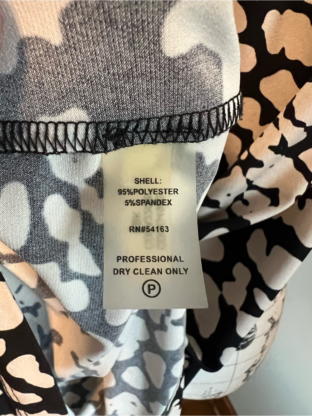 Calvin Klein Black and Cream Animal-Print Long Sleeve Dress - Picture 8 of 8